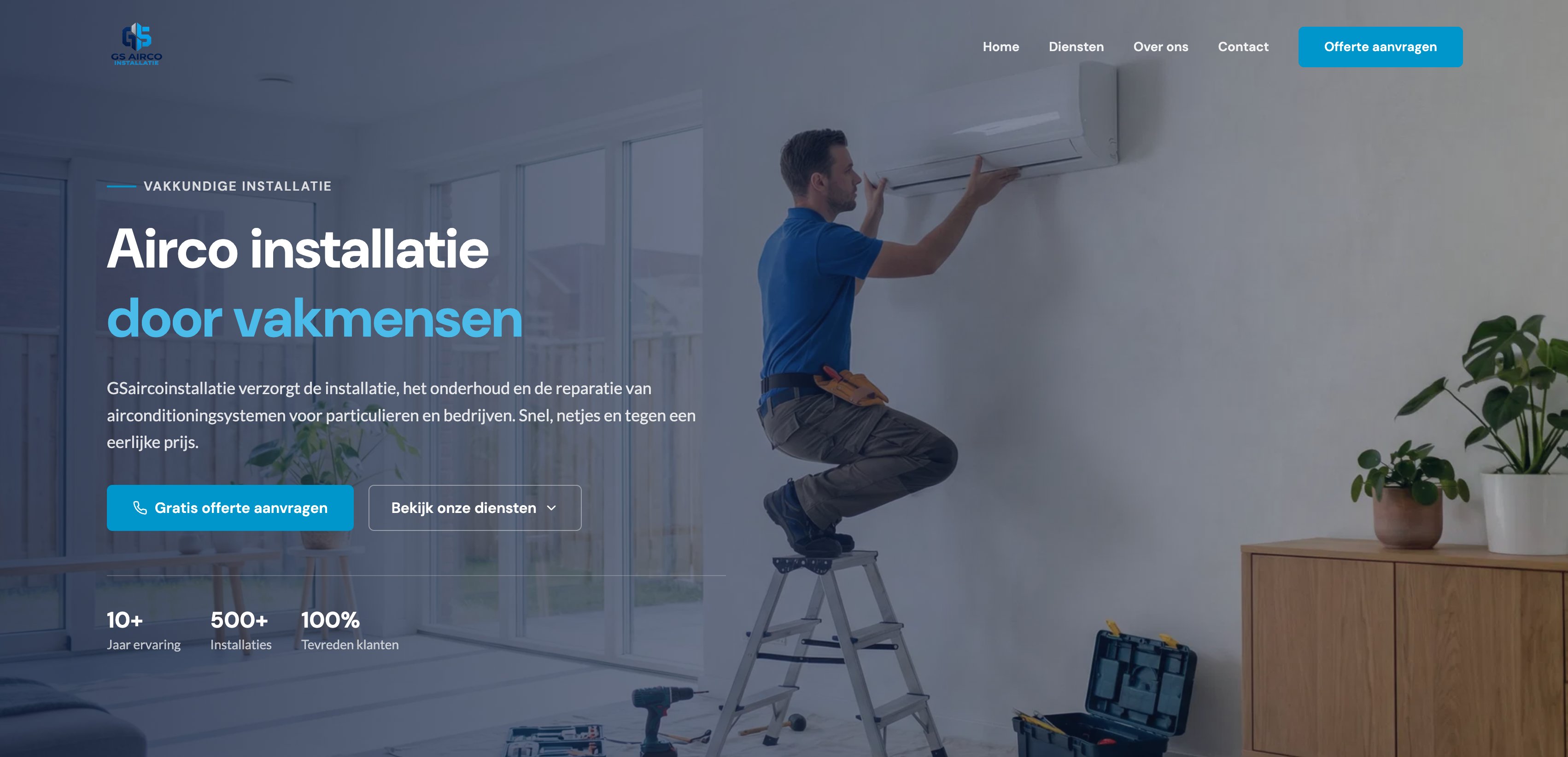 GS Airco Installatie website screenshot